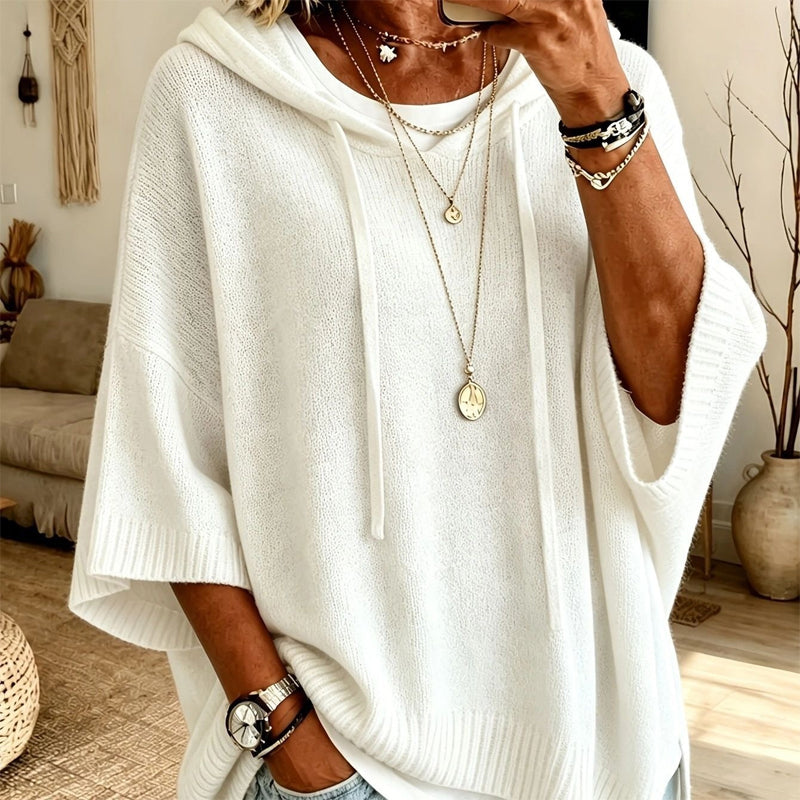 🔥 50% RABATT 🔥 Strikket Hettegenser med Snøring for Kvinner – Myk, Varm & Allsidig 👚✨