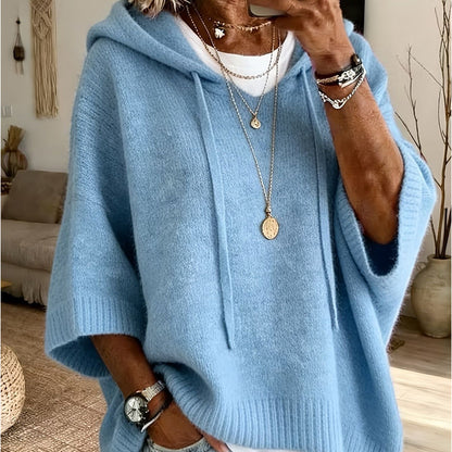 🔥 50% RABATT 🔥 Strikket Hettegenser med Snøring for Kvinner – Myk, Varm & Allsidig 👚✨