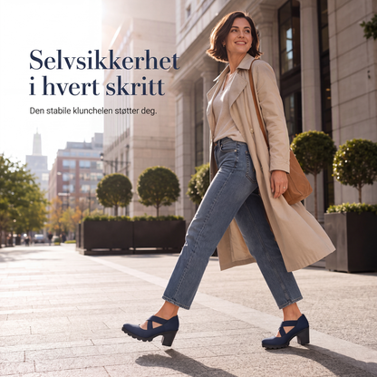 🔥 50% RABATT 🔥 Kryssremmede Mary Jane-Sko for Dame – Rund Tå, Tykk Hæl, Platå & Utskjæringer, Høye Hæler 👠✨