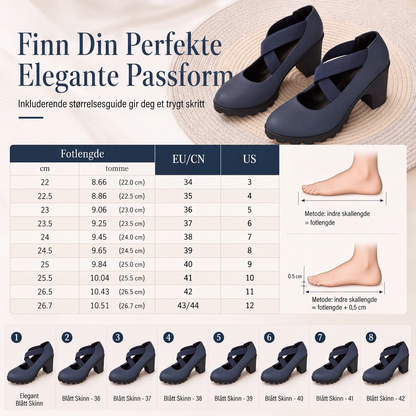🔥 50% RABATT 🔥 Kryssremmede Mary Jane-Sko for Dame – Rund Tå, Tykk Hæl, Platå & Utskjæringer, Høye Hæler 👠✨
