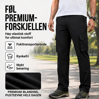🔥 50% RABATT 🔥 Pustende Cargobukser for Menn – Løs Passform, Flere Lommer & Allsidig Komfort 👖✨