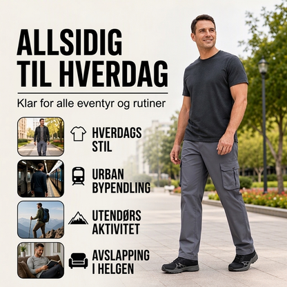 🔥 50% RABATT 🔥 Pustende Cargobukser for Menn – Løs Passform, Flere Lommer & Allsidig Komfort 👖✨
