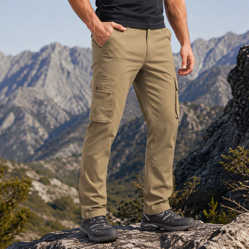 🔥 50% RABATT 🔥 Pustende Cargobukser for Menn – Løs Passform, Flere Lommer & Allsidig Komfort 👖✨