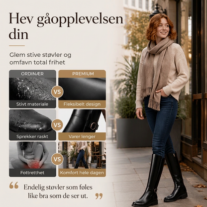 KnEhøye støvler for damer med glidelås på siden