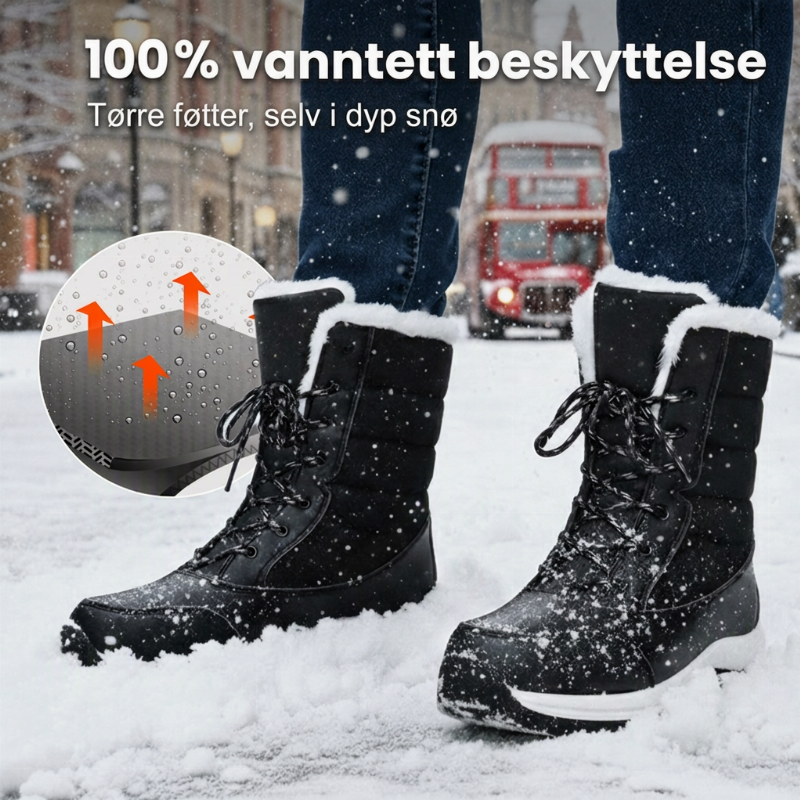 Vannavstøtende snøstøvler med høy skaft for damer – med varmt fleecefôr, det perfekte valget til vinteren 💫🏔️