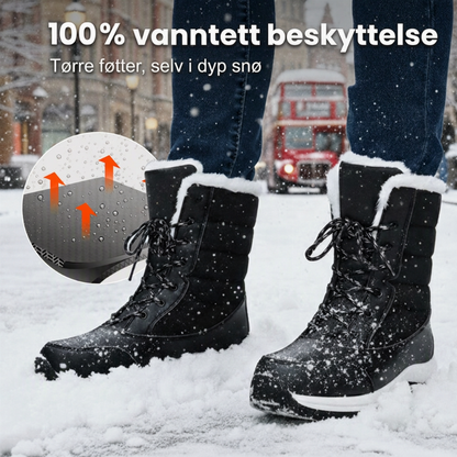 Vannavstøtende snøstøvler med høy skaft for damer – med varmt fleecefôr, det perfekte valget til vinteren 💫🏔️