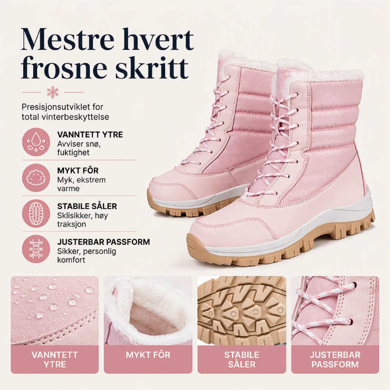 Vannavstøtende snøstøvler med høy skaft for damer – med varmt fleecefôr, det perfekte valget til vinteren 💫🏔️