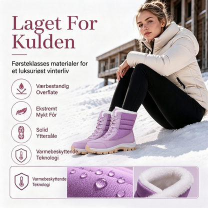 Vannavstøtende snøstøvler med høy skaft for damer – med varmt fleecefôr, det perfekte valget til vinteren 💫🏔️