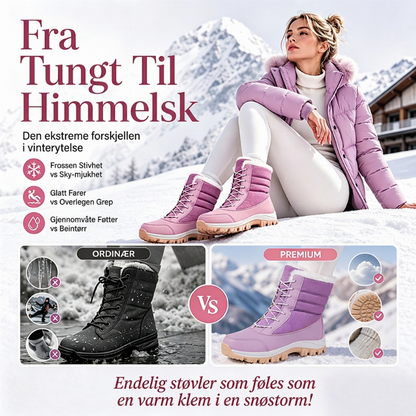 Vannavstøtende snøstøvler med høy skaft for damer – med varmt fleecefôr, det perfekte valget til vinteren 💫🏔️