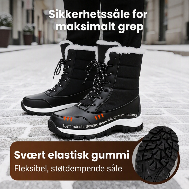 Vannavstøtende snøstøvler med høy skaft for damer – med varmt fleecefôr, det perfekte valget til vinteren 💫🏔️