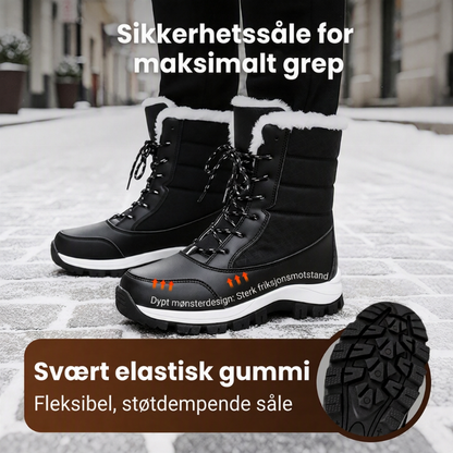 Vannavstøtende snøstøvler med høy skaft for damer – med varmt fleecefôr, det perfekte valget til vinteren 💫🏔️