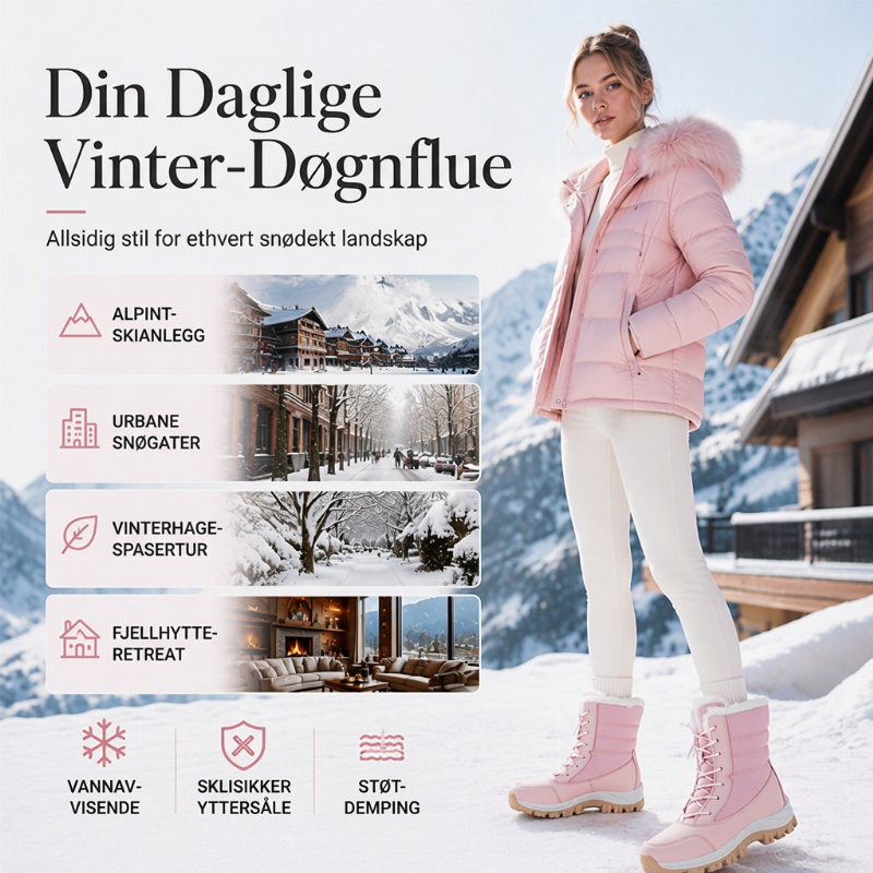 Vannavstøtende snøstøvler med høy skaft for damer – med varmt fleecefôr, det perfekte valget til vinteren 💫🏔️