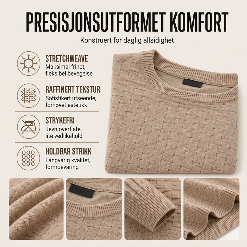 🔥 50% RABATT 🔥 Avslappet Rundhalset Herregenser i Strikk – Myk, Varm & Allsidig for Høst & Vinter 🧥✨