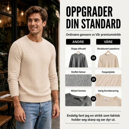 🔥 50% RABATT 🔥 Avslappet Rundhalset Herregenser i Strikk – Myk, Varm & Allsidig for Høst & Vinter 🧥✨