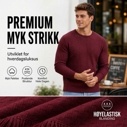 🔥 50% RABATT 🔥 Avslappet Rundhalset Herregenser i Strikk – Myk, Varm & Allsidig for Høst & Vinter 🧥✨