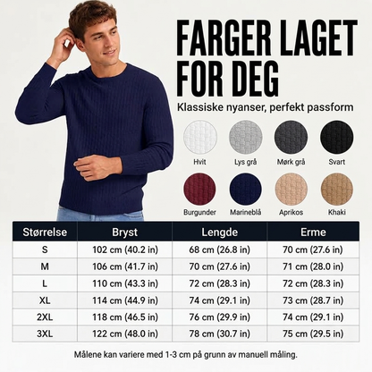 🔥 50% RABATT 🔥 Avslappet Rundhalset Herregenser i Strikk – Myk, Varm & Allsidig for Høst & Vinter 🧥✨