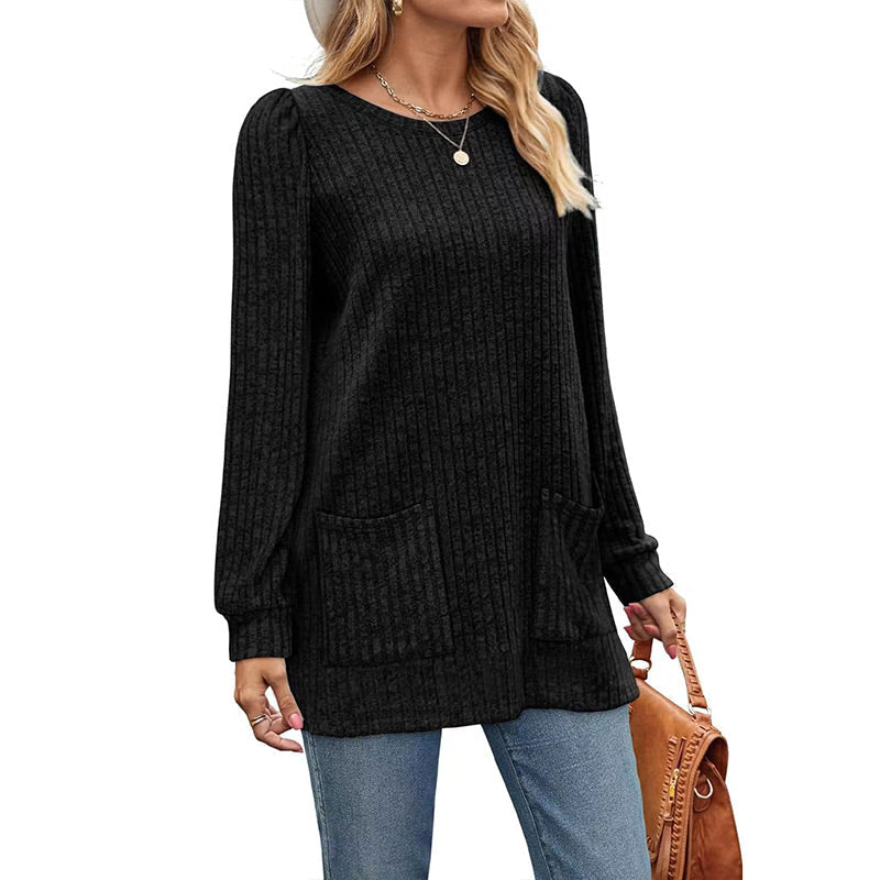 🔥 50% RABATT 🔥 Avslappet Damegenser med Lange Ermer – Myk, Varm & Allsidig for Høst & Vinter 👚✨