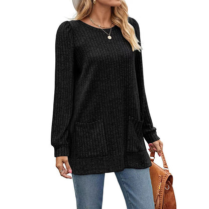 🔥 50% RABATT 🔥 Avslappet Damegenser med Lange Ermer – Myk, Varm & Allsidig for Høst & Vinter 👚✨