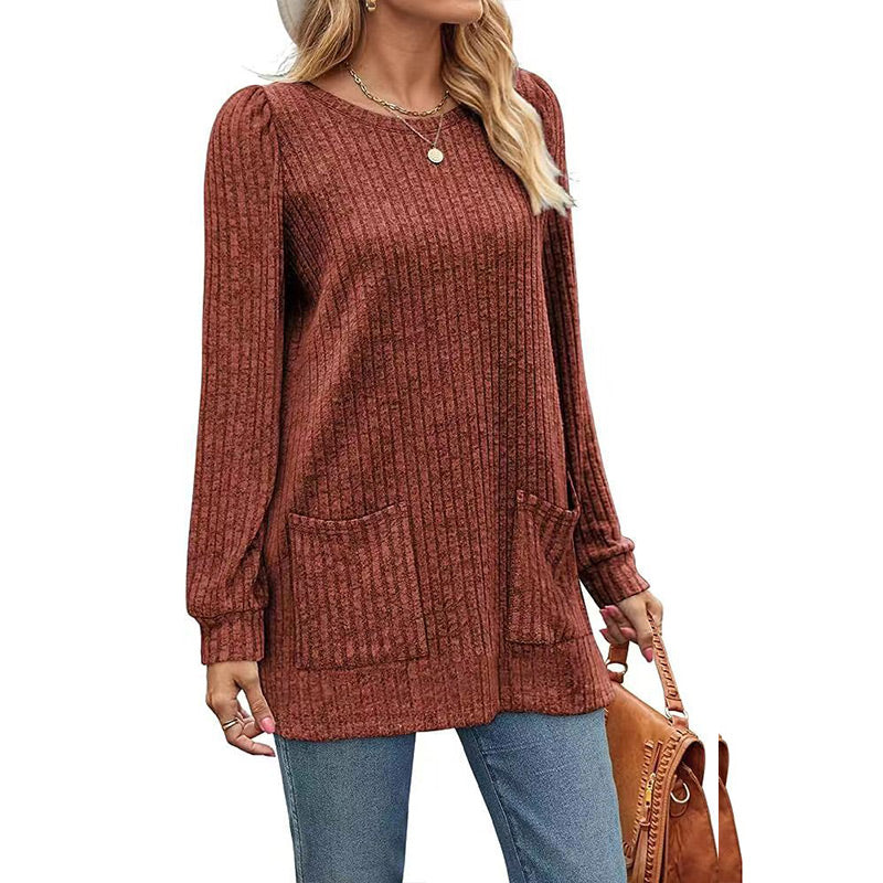 🔥 50% RABATT 🔥 Avslappet Damegenser med Lange Ermer – Myk, Varm & Allsidig for Høst & Vinter 👚✨