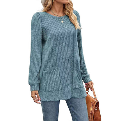 🔥 50% RABATT 🔥 Avslappet Damegenser med Lange Ermer – Myk, Varm & Allsidig for Høst & Vinter 👚✨