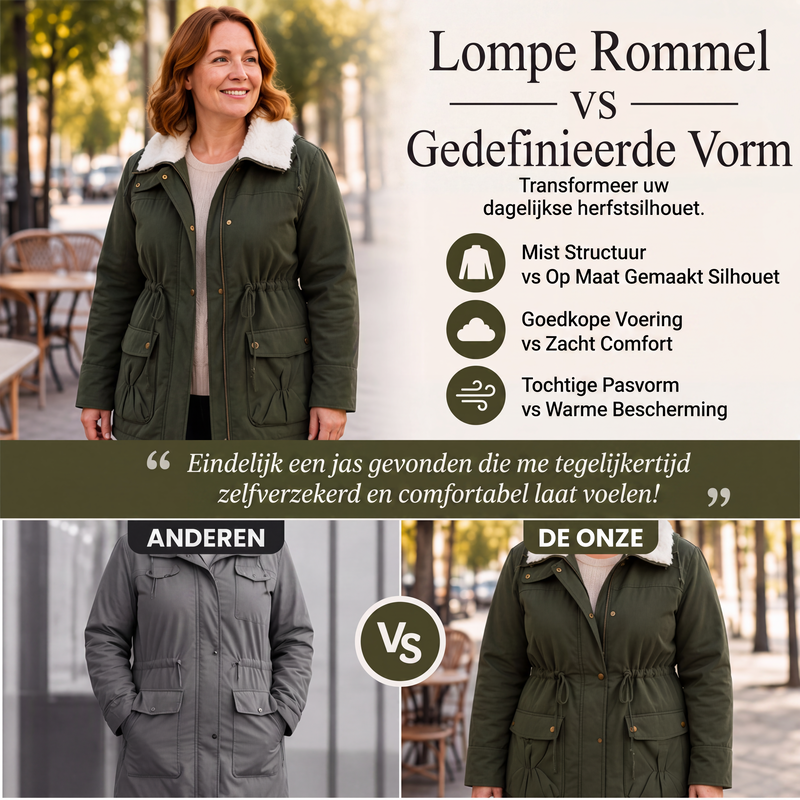 🔥 50% RABATT 🔥 Halvlang Vattert Damejakke med Hette – Varm, Vindtett & Stilfull for Høst & Vinter 🧥❄️