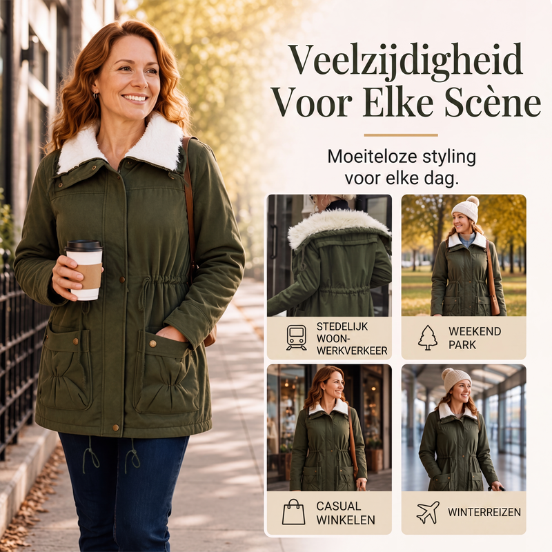 🔥 50% RABATT 🔥 Halvlang Vattert Damejakke med Hette – Varm, Vindtett & Stilfull for Høst & Vinter 🧥❄️