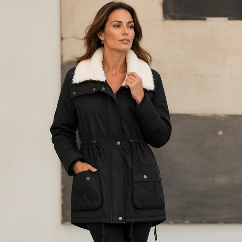 🔥 50% RABATT 🔥 Halvlang Vattert Damejakke med Hette – Varm, Vindtett & Stilfull for Høst & Vinter 🧥❄️