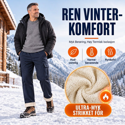 Vintercargobukser for menn med plysjfôr