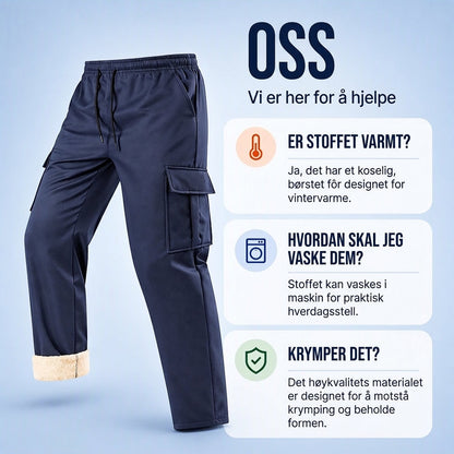 Vintercargobukser for menn med plysjfôr