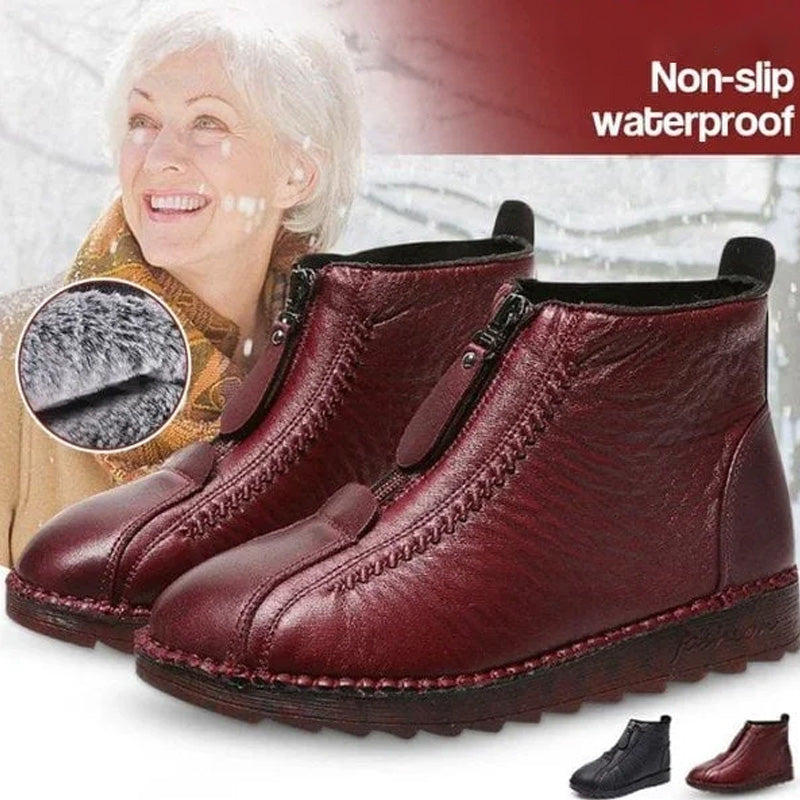 🔥 50% RABATT 🔥 Varme Vinterankelstøvler for Dame med Glidelås – Sklisikre, Komfortable & Stilfulle for Vinteren ❄️👢