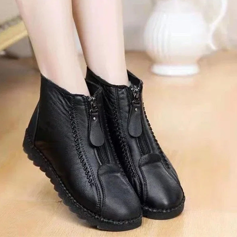 🔥 50% RABATT 🔥 Varme Vinterankelstøvler for Dame med Glidelås – Sklisikre, Komfortable & Stilfulle for Vinteren ❄️👢