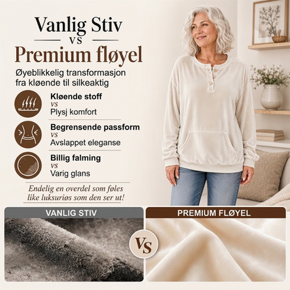 🔥 50% RABATT 🔥 Gullfløyelsgenser for Kvinner – Luksuriøs, Myk & Stilren for Fest & Hverdag ✨👚