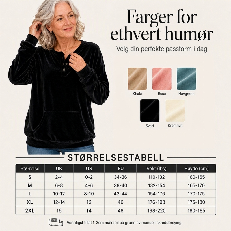 🔥 50% RABATT 🔥 Gullfløyelsgenser for Kvinner – Luksuriøs, Myk & Stilren for Fest & Hverdag ✨👚