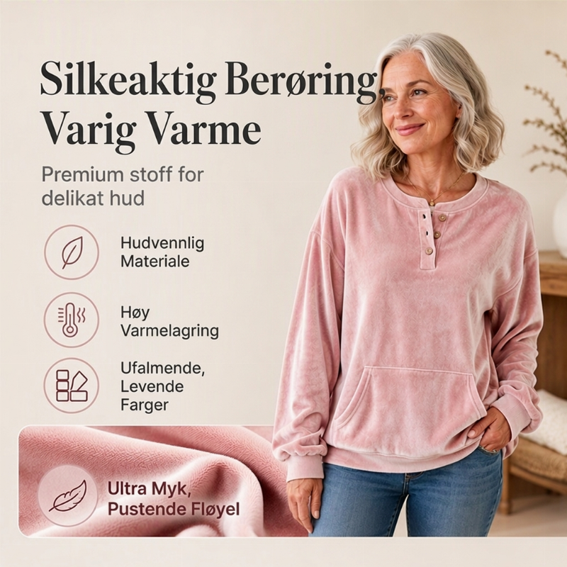 🔥 50% RABATT 🔥 Gullfløyelsgenser for Kvinner – Luksuriøs, Myk & Stilren for Fest & Hverdag ✨👚