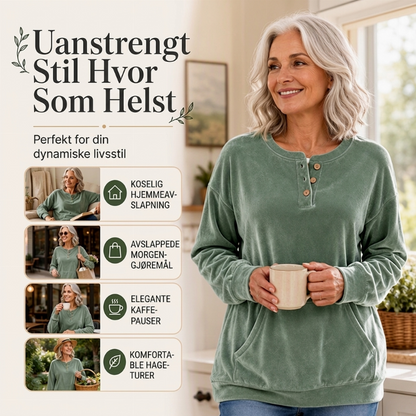 🔥 50% RABATT 🔥 Gullfløyelsgenser for Kvinner – Luksuriøs, Myk & Stilren for Fest & Hverdag ✨👚