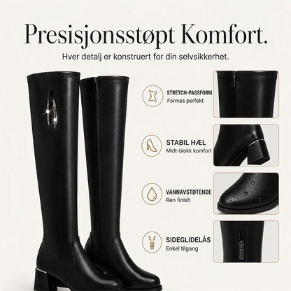 Varme elastiske over-kne-støvler for kvinner – Myk komfort og stilren passform ✨🖤
