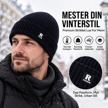🔥 50% RABATT 🔥 Løs & Komfortabel Strikket Herrelue – Varm, Myk & Allsidig for Vinteren 🧢❄️