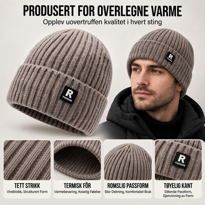 🔥 50% RABATT 🔥 Løs & Komfortabel Strikket Herrelue – Varm, Myk & Allsidig for Vinteren 🧢❄️