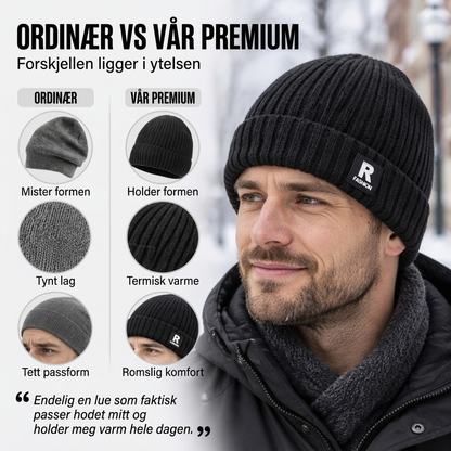 🔥 50% RABATT 🔥 Løs & Komfortabel Strikket Herrelue – Varm, Myk & Allsidig for Vinteren 🧢❄️