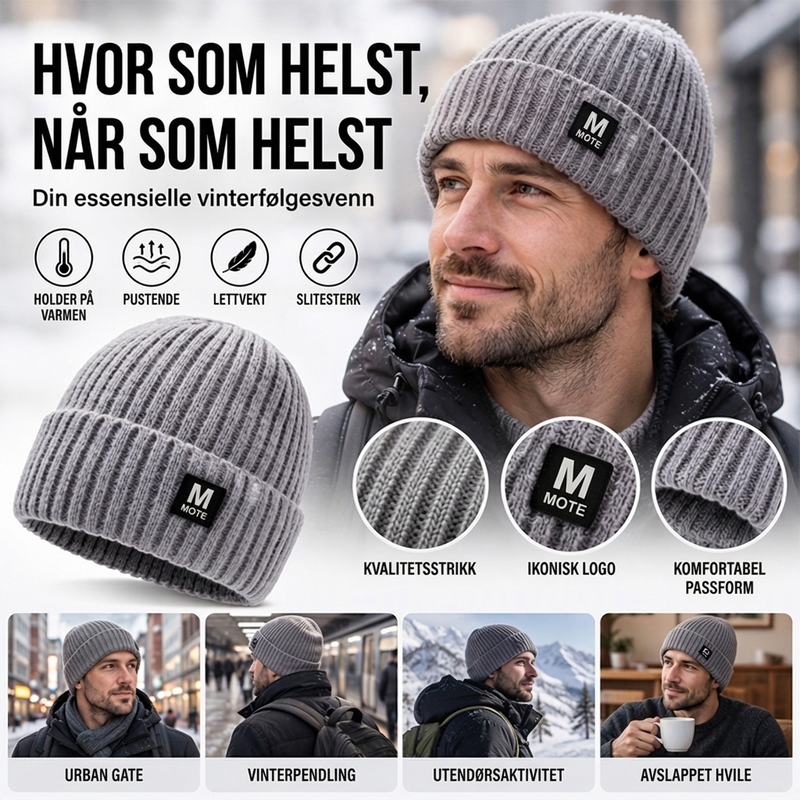 🔥 50% RABATT 🔥 Løs & Komfortabel Strikket Herrelue – Varm, Myk & Allsidig for Vinteren 🧢❄️