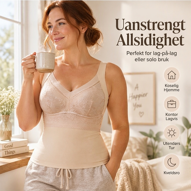 Slank varmende camisole for kvinner med innebygd BH – Myk og støttende hverdagsfavoritt ✨👚💫