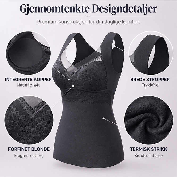 Slank varmende camisole for kvinner med innebygd BH – Myk og støttende hverdagsfavoritt ✨👚💫