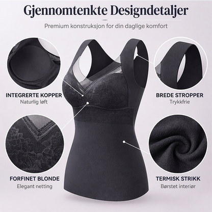 Slank varmende camisole for kvinner med innebygd BH – Myk og støttende hverdagsfavoritt ✨👚💫