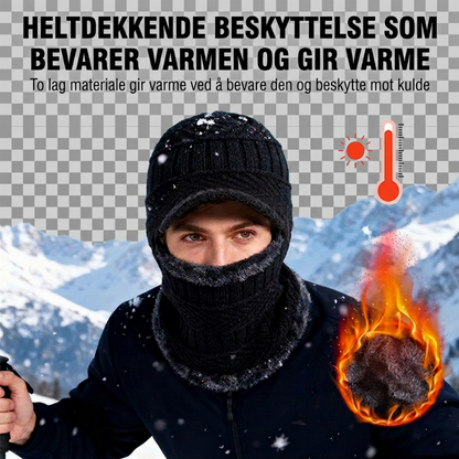 3-i-1 vinterlue med skjerm – varm og vindtett