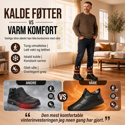 ❄️ Varmende herresko med plysjfôr, sklisikre
