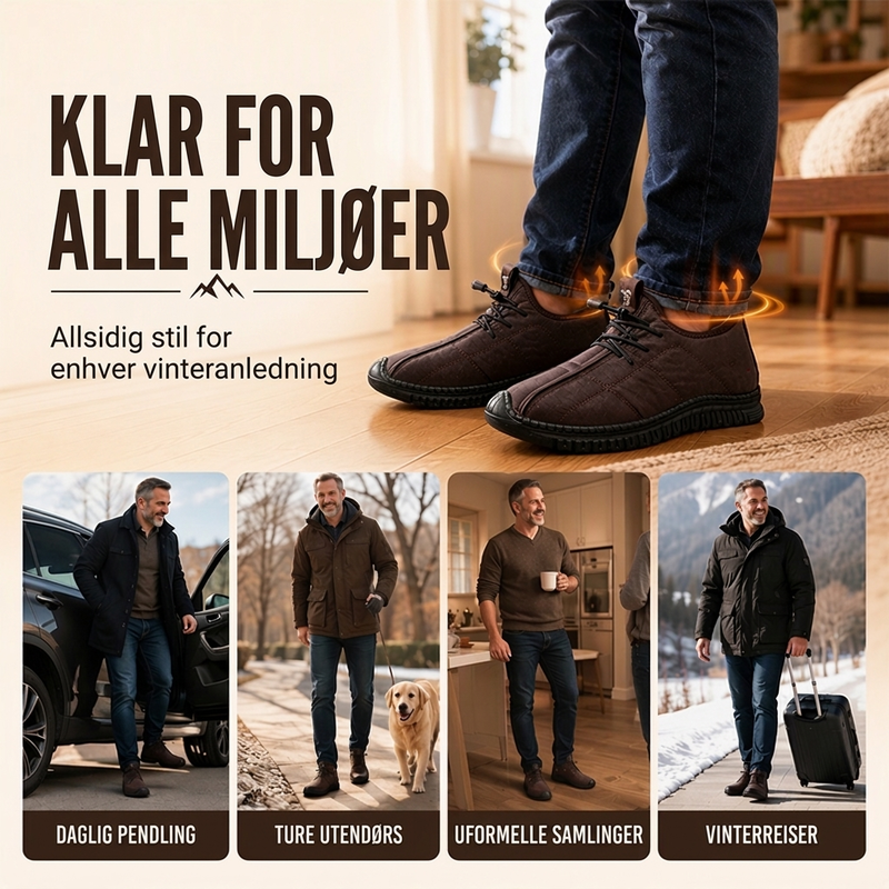 ❄️ Varmende herresko med plysjfôr, sklisikre