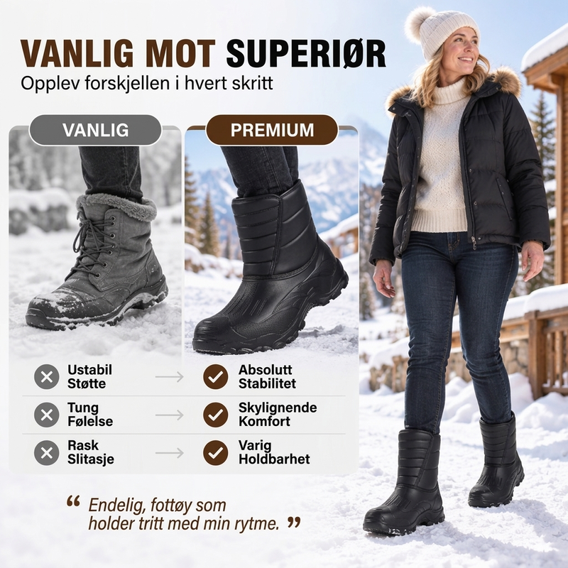 Unisex, vannavstøtende snøstøvler med fôr av mykt pluss