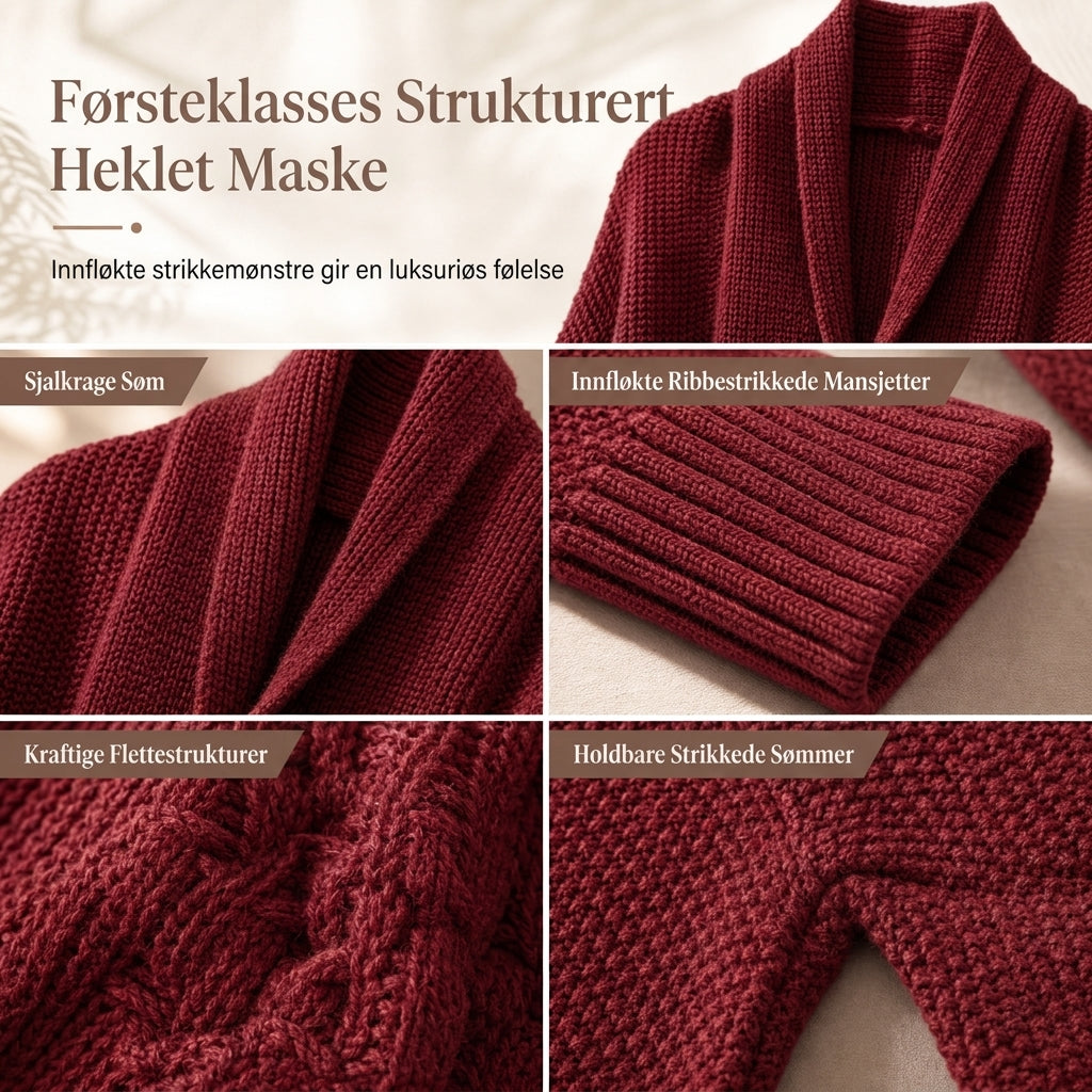 Bomullsstrikket åpen cardigan med vid vingeerm for kvinner – perfekt til høst og vinter