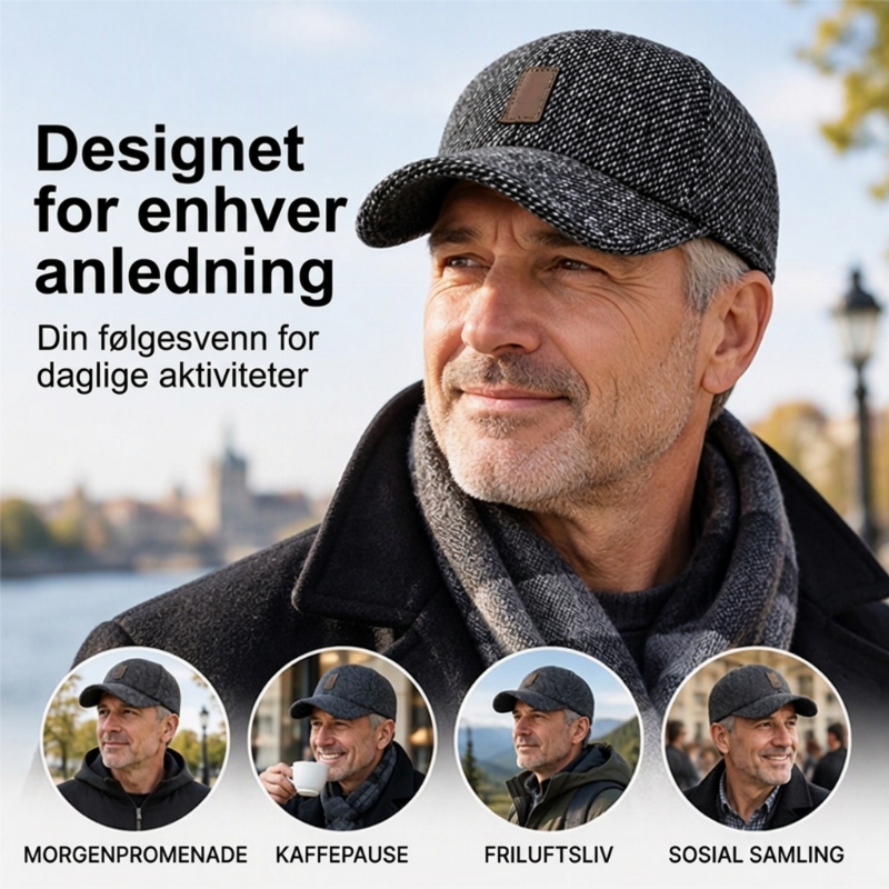 【Kjøp 1 få 1 gratis】🧢 Klassisk vinterlue for menn med skjulte øreklapper – Holder deg varm i minusgrader
