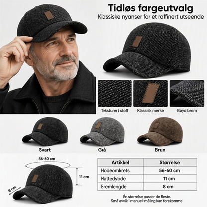 【Kjøp 1 få 1 gratis】🧢 Klassisk vinterlue for menn med skjulte øreklapper – Holder deg varm i minusgrader
